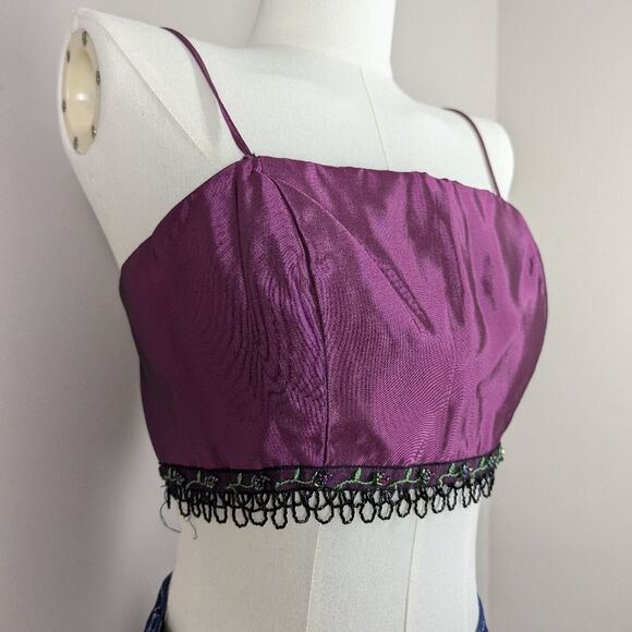 Vintage Alfred Angelo Purple Beaded Cropped Bustier Top – Size Small - Picture 6 of 7